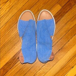Blue and Tan Slip-On Shoes